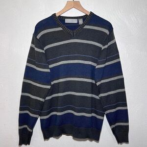 Oscar De La Renta Striped V-Neck Sweater